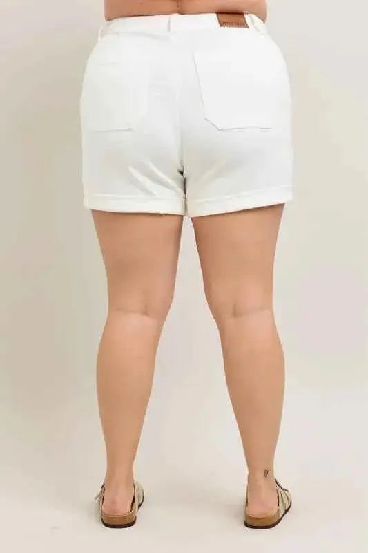 Judy Blue Plus Size High Waist Cuff Denim Shorts