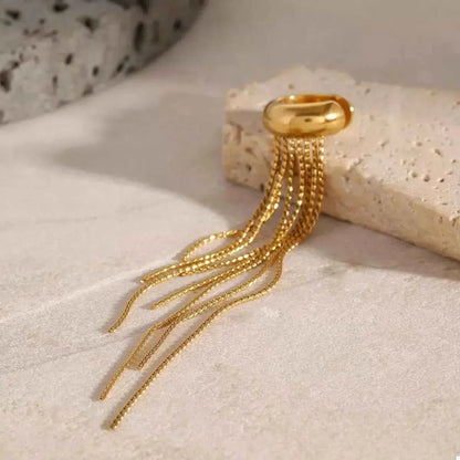 18K Gold-Plated Chain Fringe Earrings