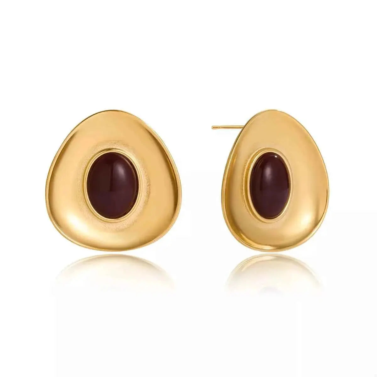 18K Gold-Plated Resin Stud Earrings