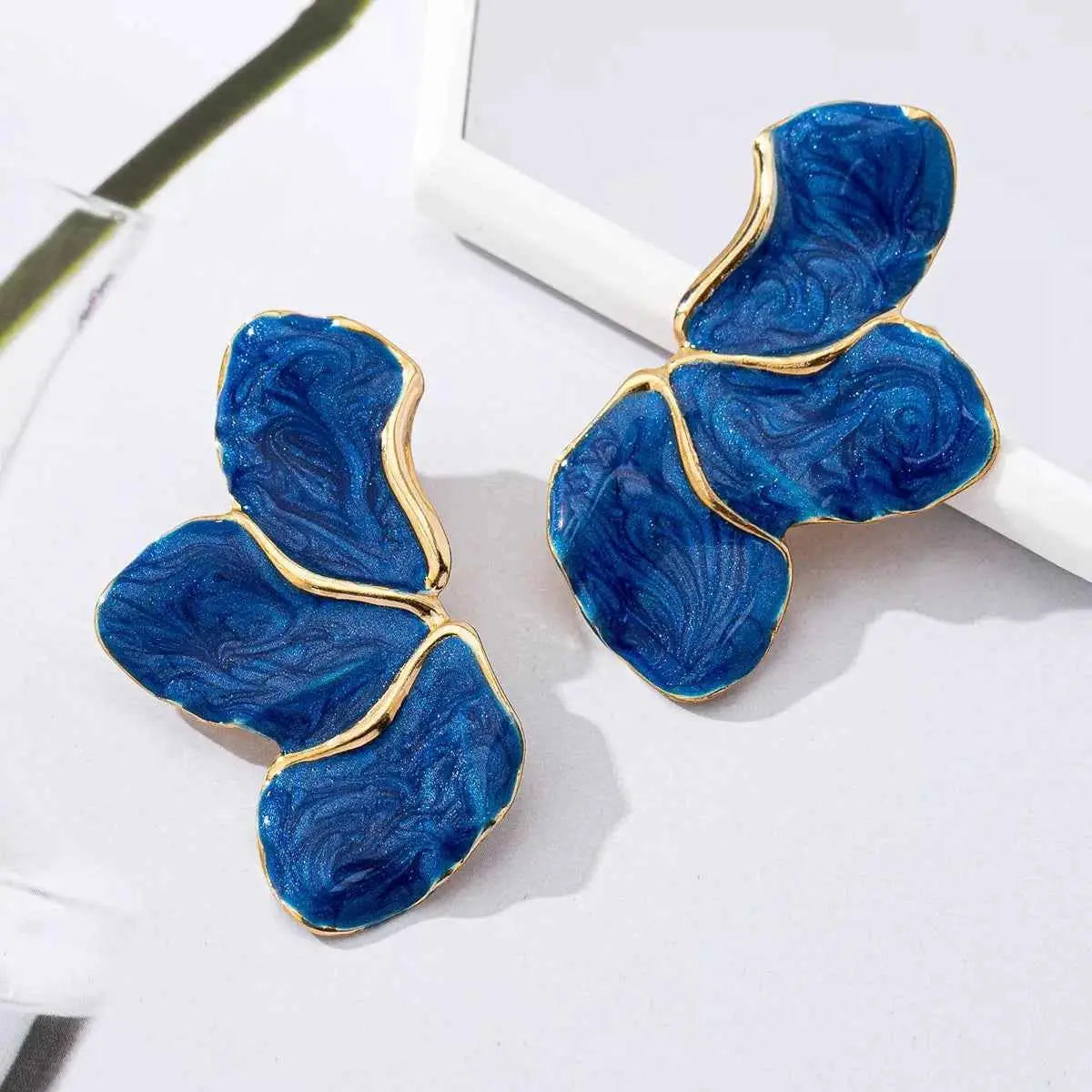 18K Gold-Plated Alloy Resin Drop Earrings