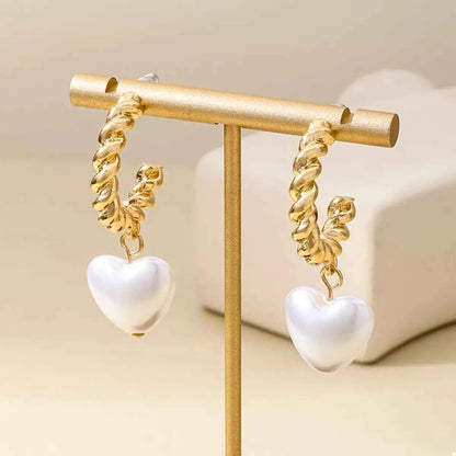 18K Gold-Plated C-Hoop Heart Earrings