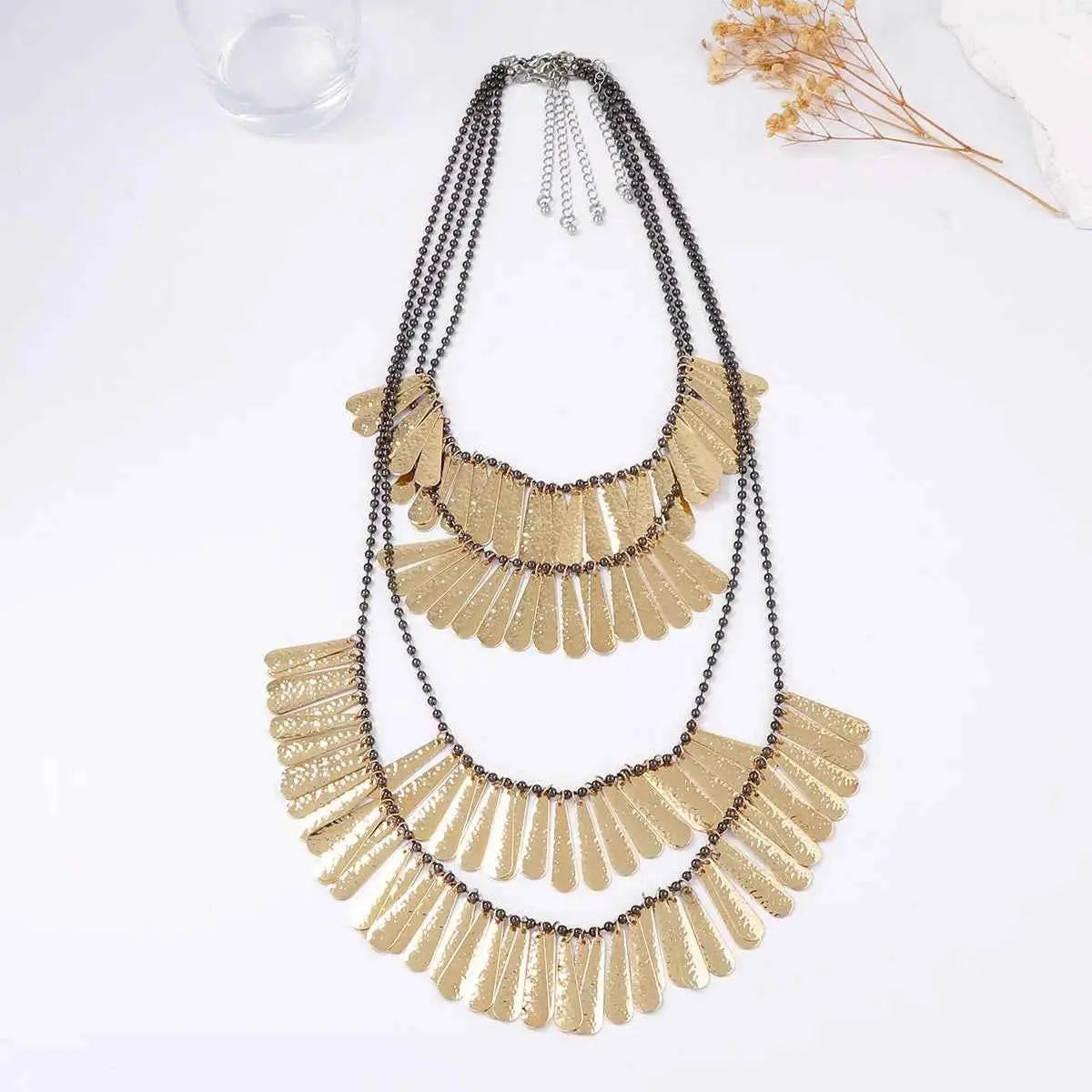 4-Piece 18K Gold-Plated Iron Tassel Necklace