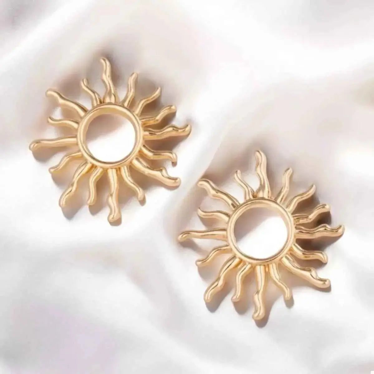 18K Gold-Plated Sun Earrings
