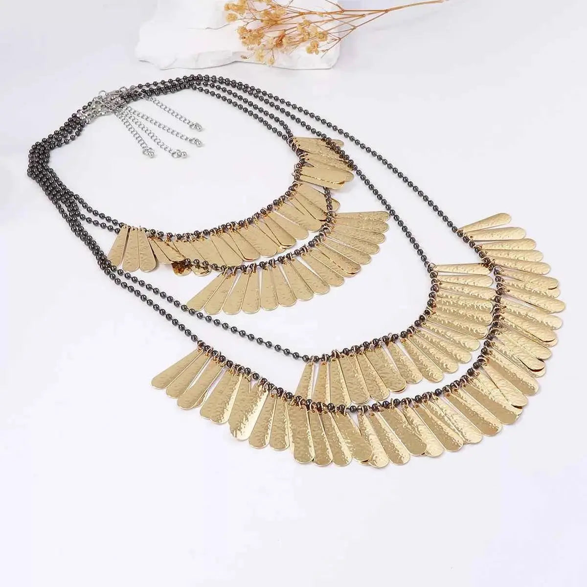 4-Piece 18K Gold-Plated Iron Tassel Necklace