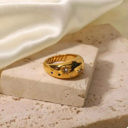 18K Gold-Plated Zircon Ring