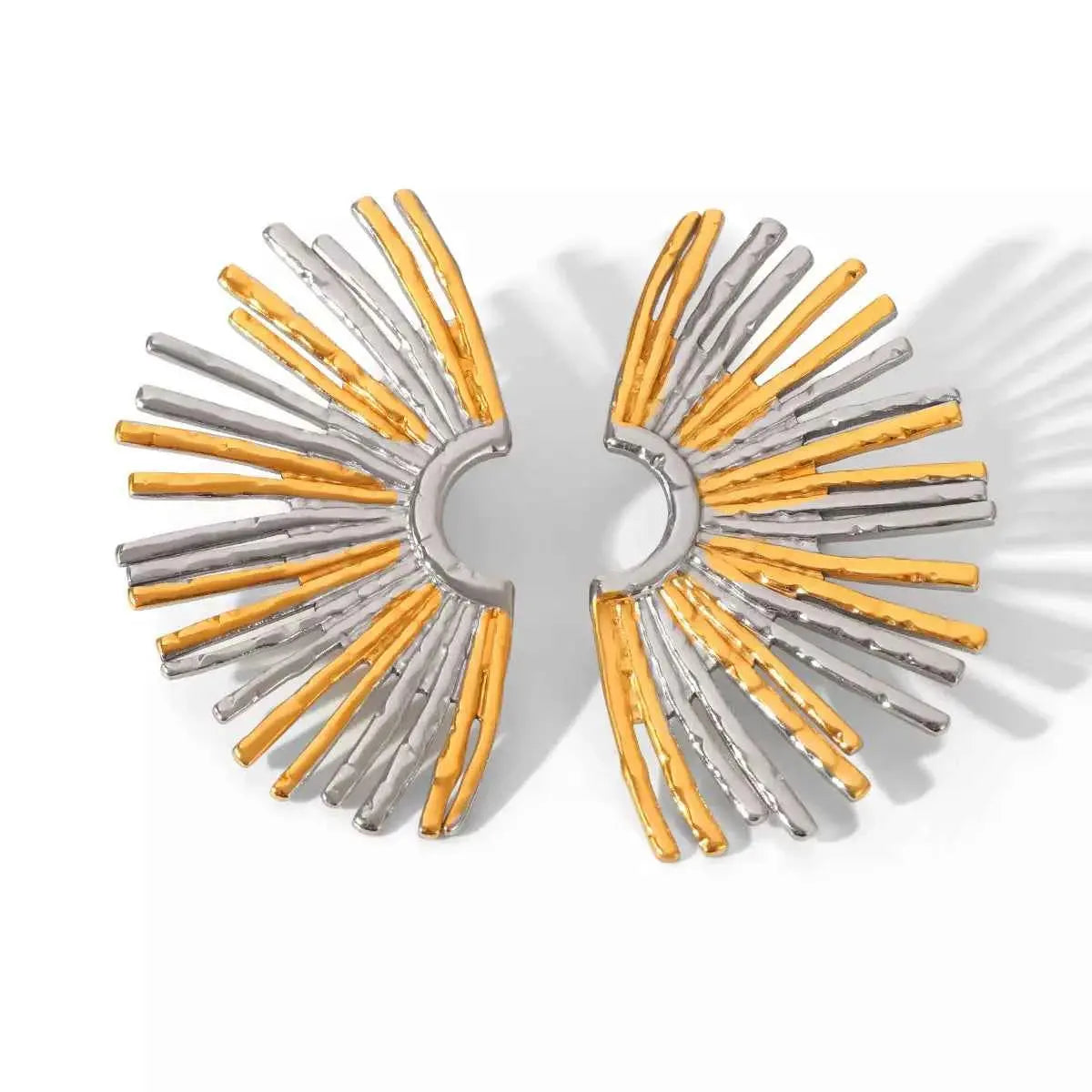 Stainless Steel Fan-Shaped Earrings