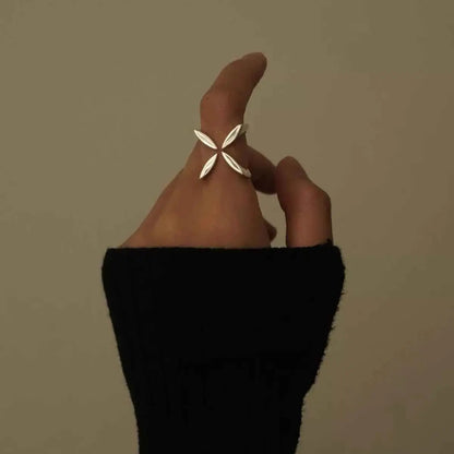 Stainless Steel Crisscross Open Ring