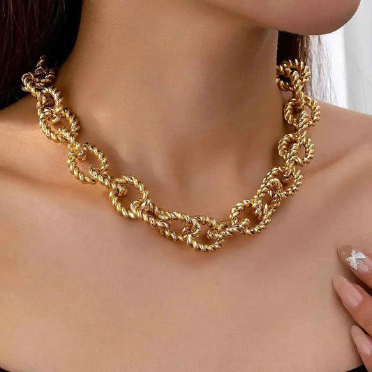 18K Gold-Plated Alloy Twisted Necklace