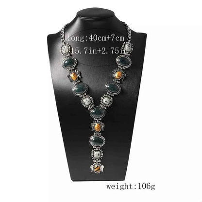 Resin Zinc Alloy Y-Shape Necklace