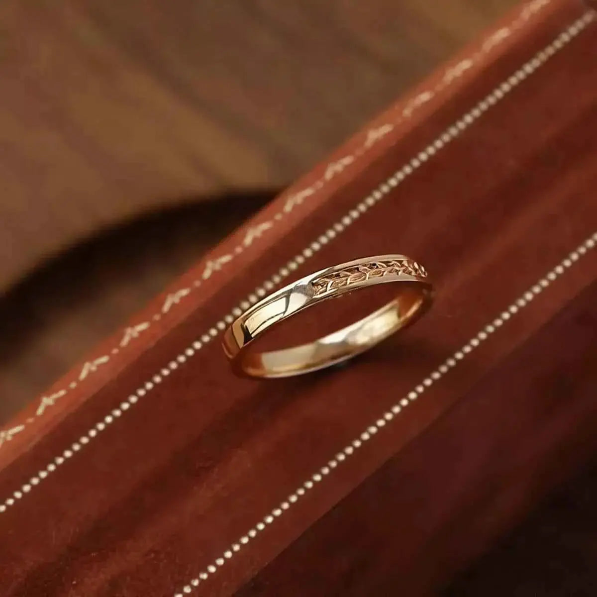 18K Gold-Plated 925 Sterling Silver Textured Ring