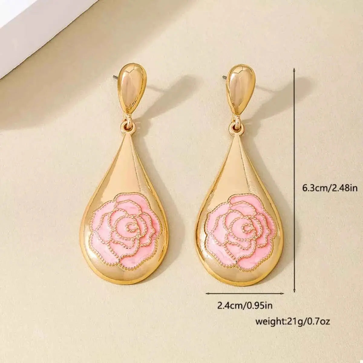 18K Gold-Plated Flower Teardrop Earrings