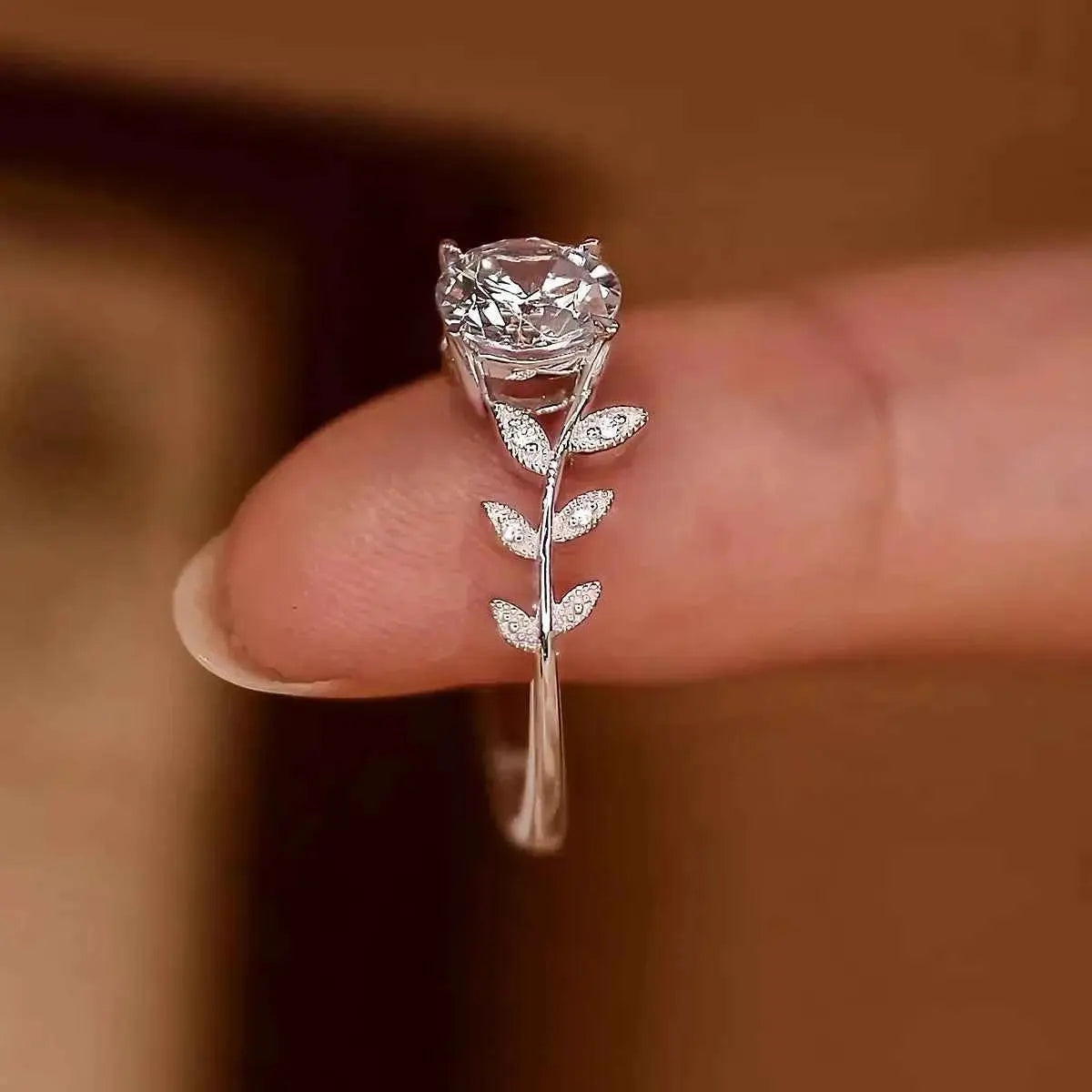 925 Sterling Silver Laurel Leaves Ring