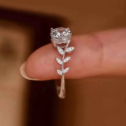 925 Sterling Silver Laurel Leaves Ring