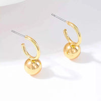 18K Gold-Plated Ball Hoop Earrings