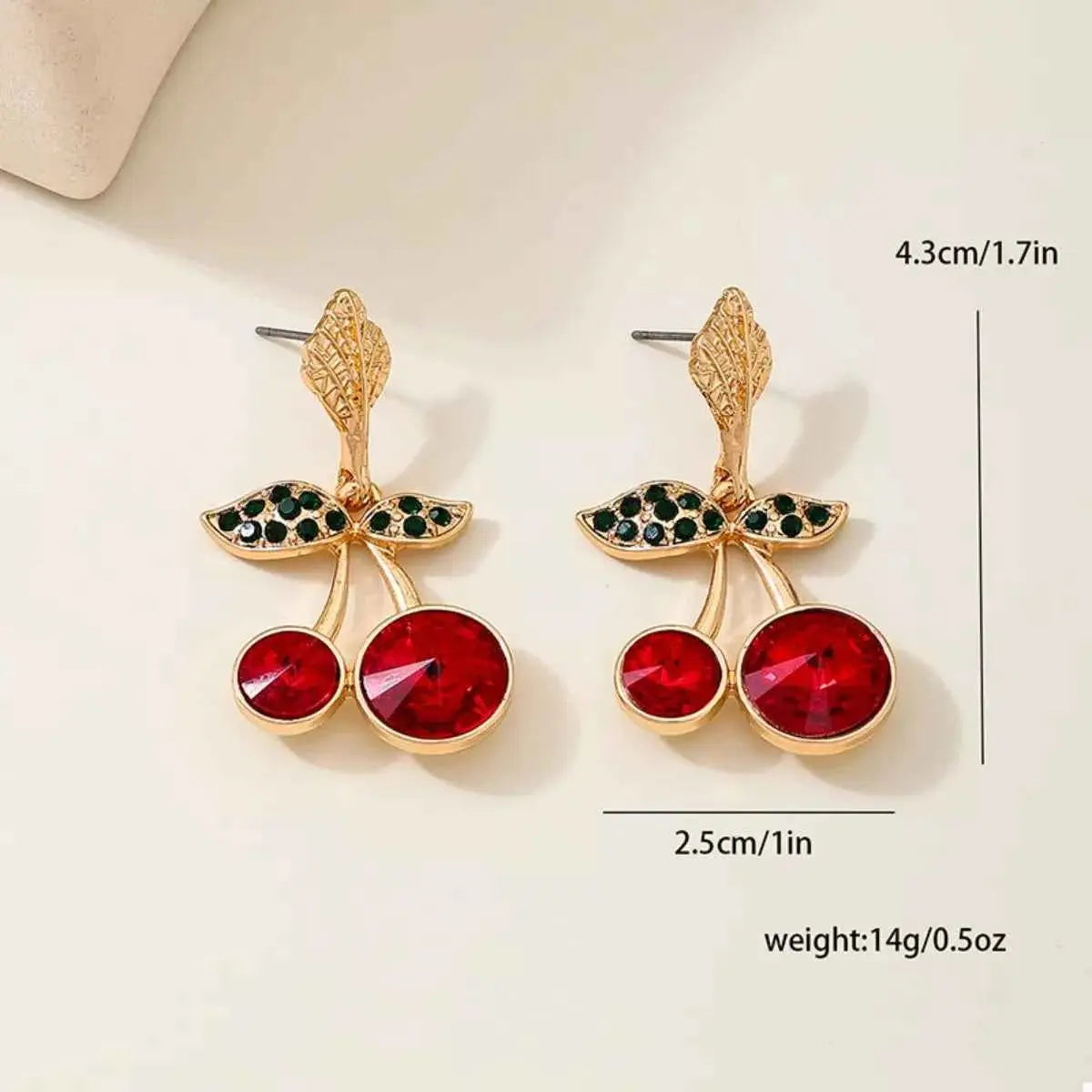 18K Gold-Plated Cherry Drop Earrings