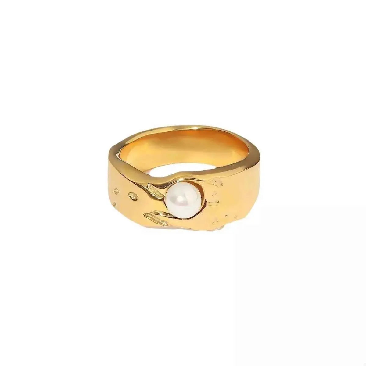 18K Gold-Plated Pearl Ring