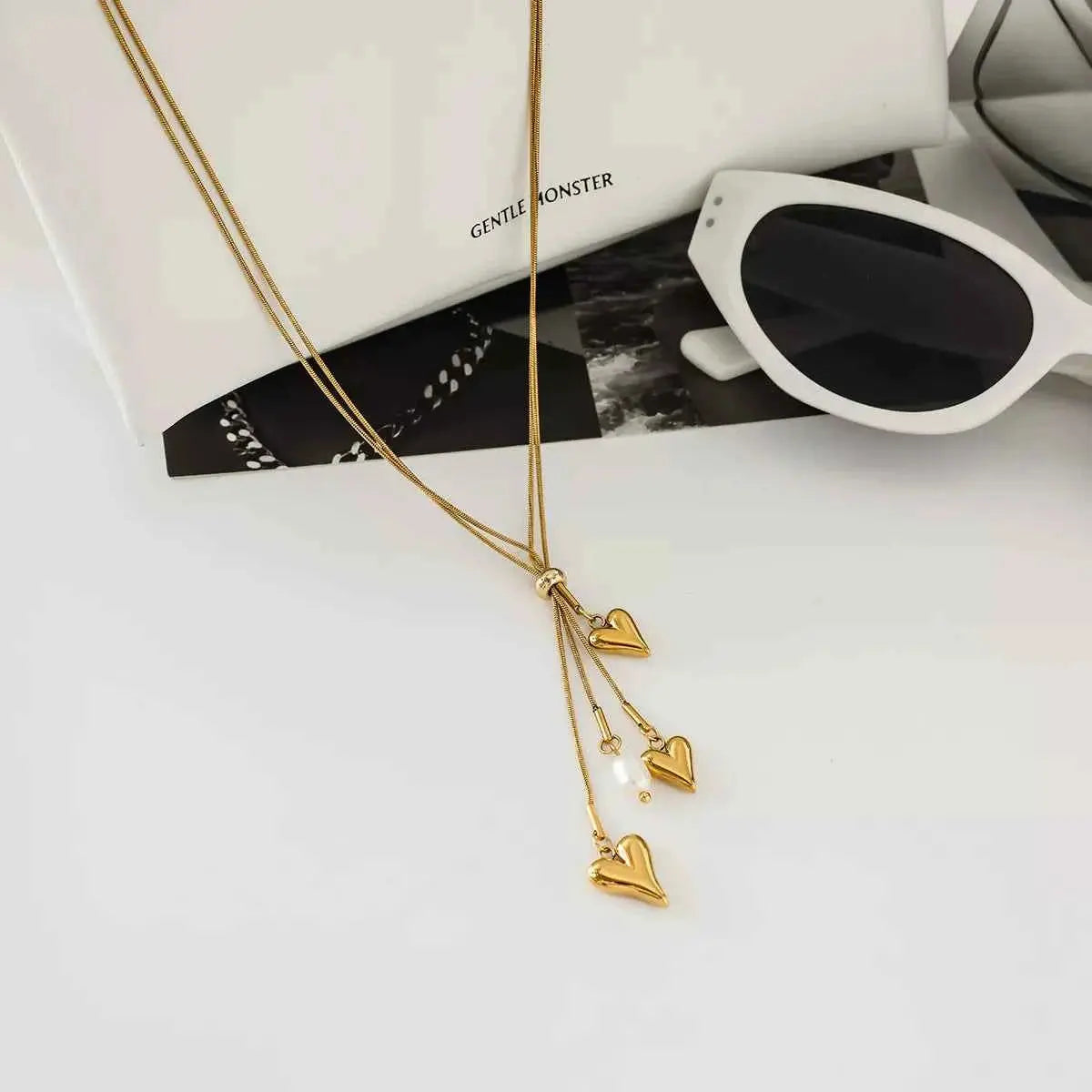 18K Gold-Plated Double Layered Heart Necklace