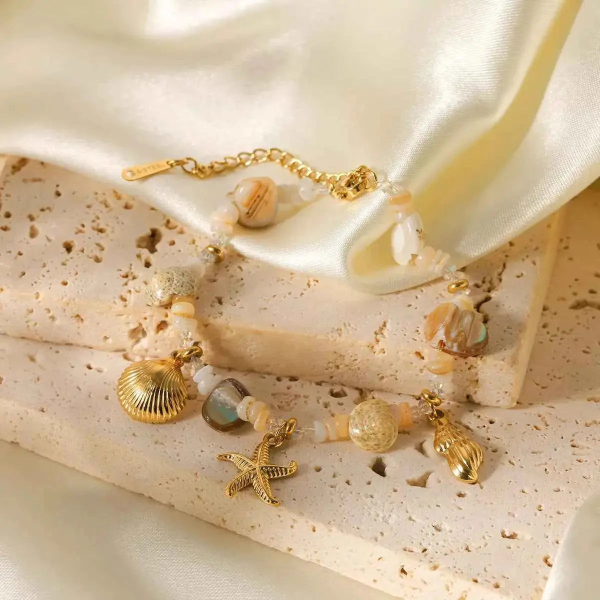 18K Gold-Plated Shell Charm Bracelet