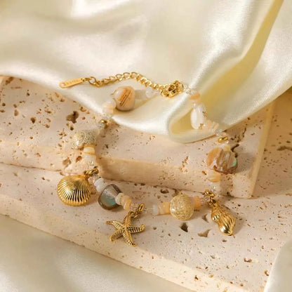 18K Gold-Plated Shell Charm Bracelet