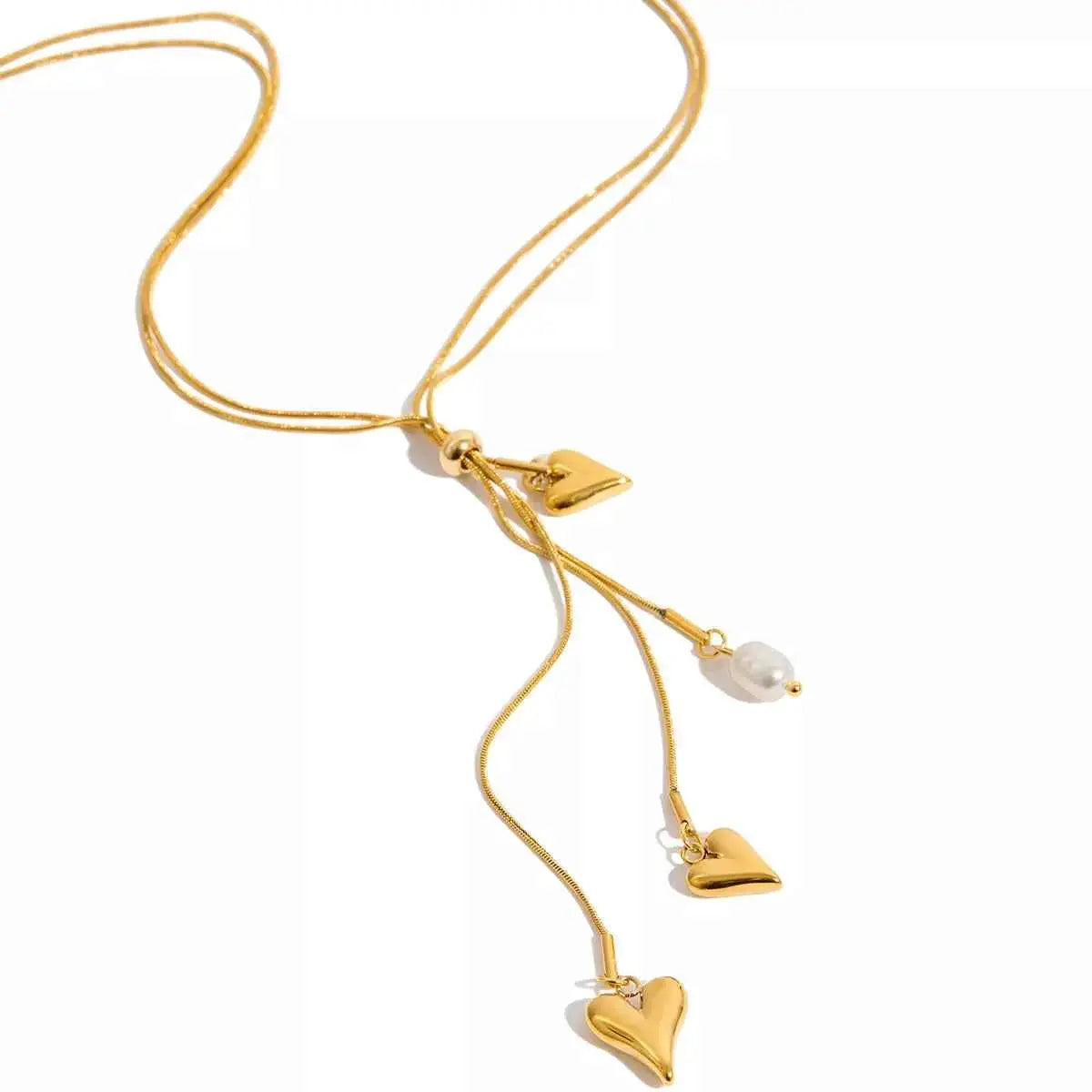 18K Gold-Plated Double Layered Heart Necklace