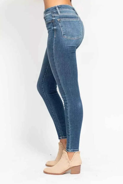 Judy Blue Full Size High Rise Button Fly Skinny Jeans Plus Size