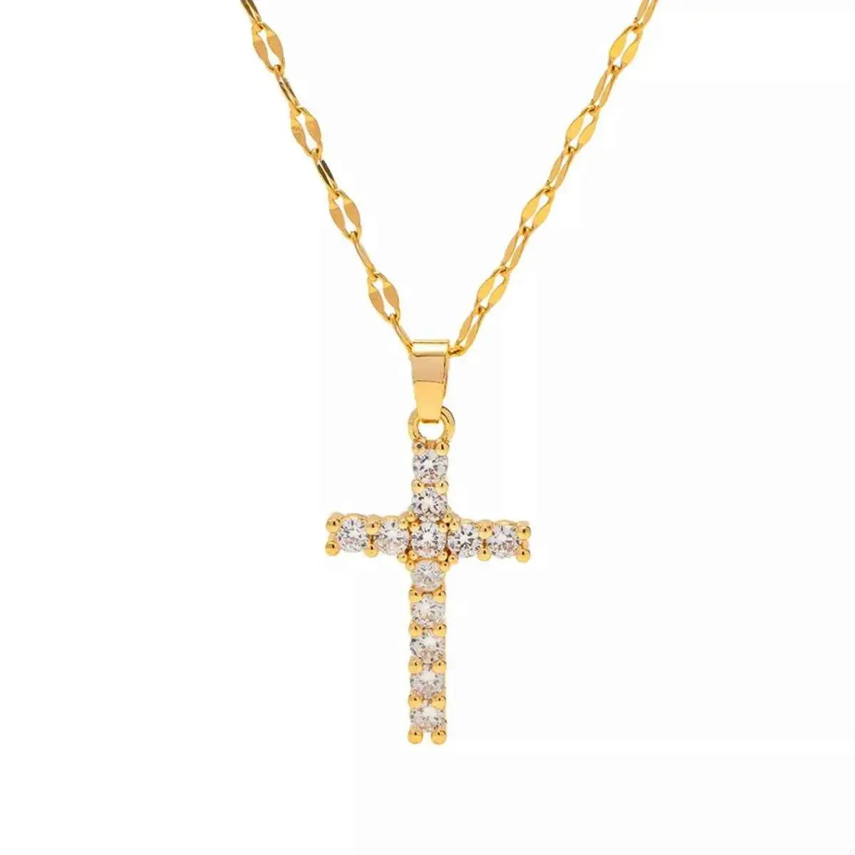 18K Gold-Plated Cross Pendant Necklace