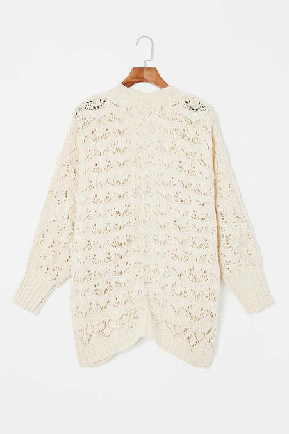 Plus Size Open Front Long Sleeve Cardigan