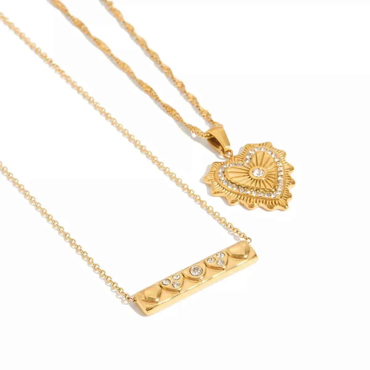 18K Gold-Plated Zircon Pendant Necklace