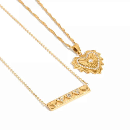 18K Gold-Plated Zircon Pendant Necklace