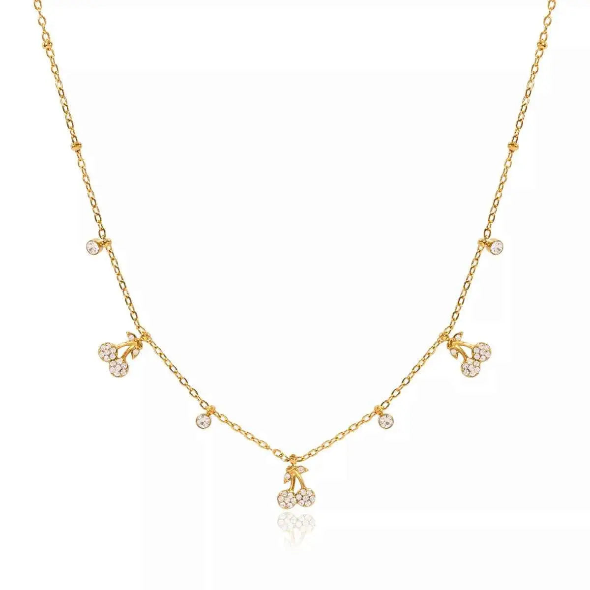 18K Gold-Plated Zircon Cherry Necklace