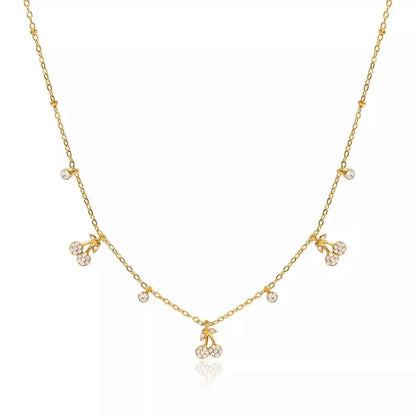 18K Gold-Plated Zircon Cherry Necklace