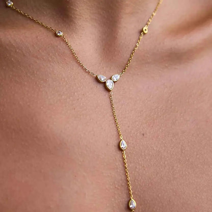 18K Gold-Plated Zircon Chain Necklace