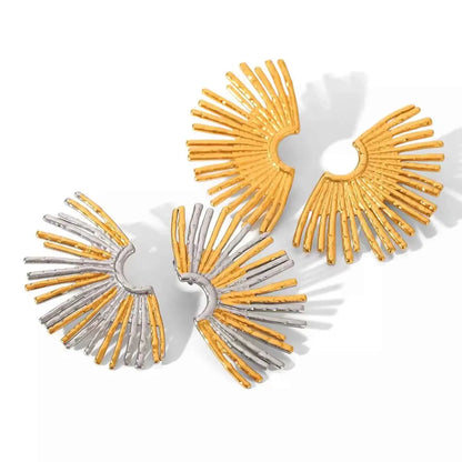 Stainless Steel Fan-Shaped Earrings