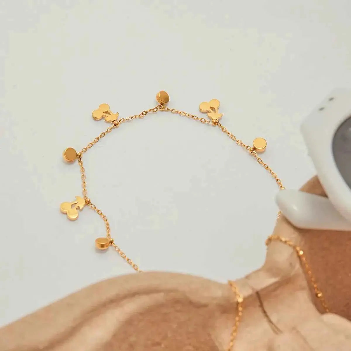 18K Gold-Plated Zircon Cherry Necklace
