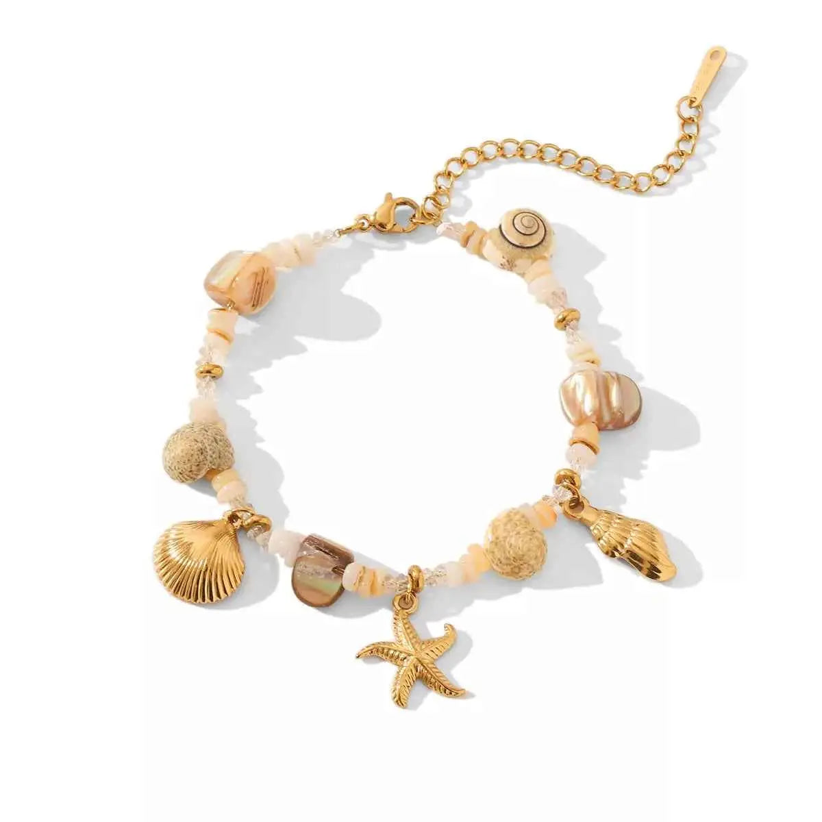 18K Gold-Plated Shell Charm Bracelet