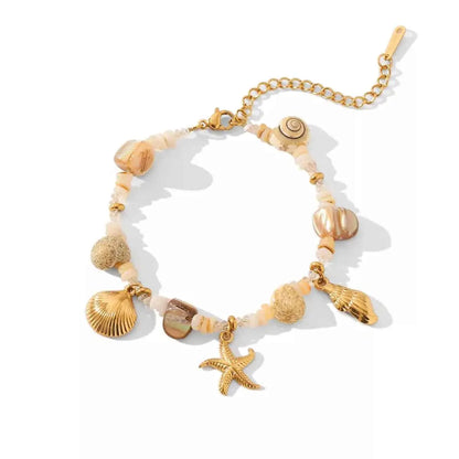 18K Gold-Plated Shell Charm Bracelet