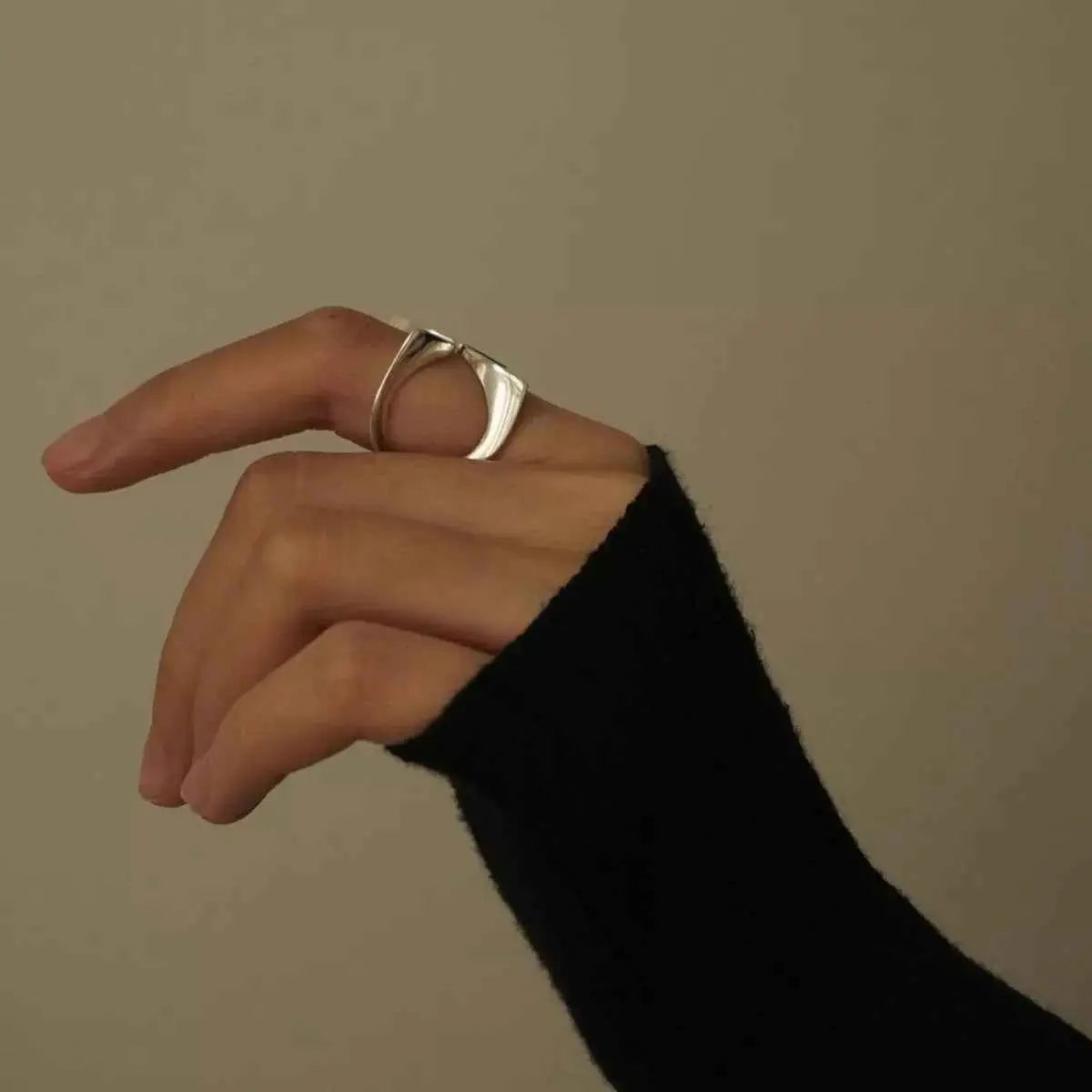 Stainless Steel Crisscross Open Ring