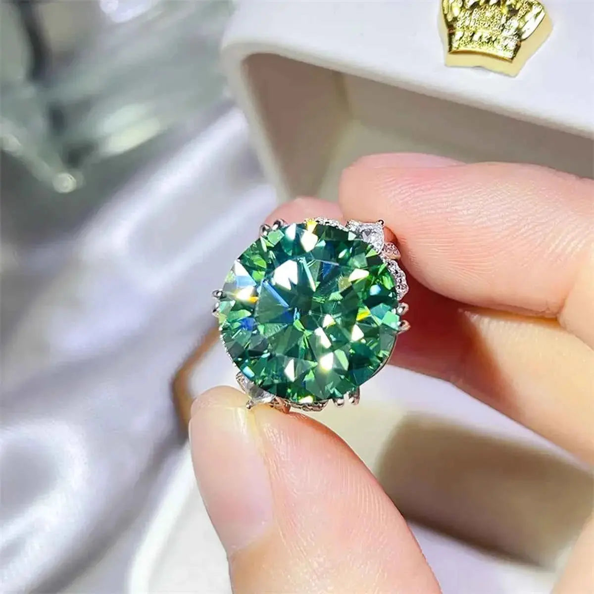 10 Carat Moissanite 925 Sterling Silver Ring