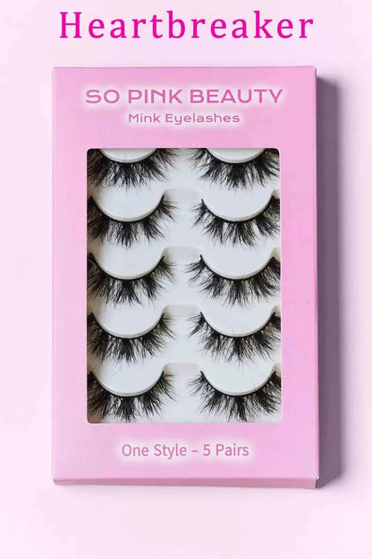 SO PINK BEAUTY Mink Eyelashes 5 Pairs