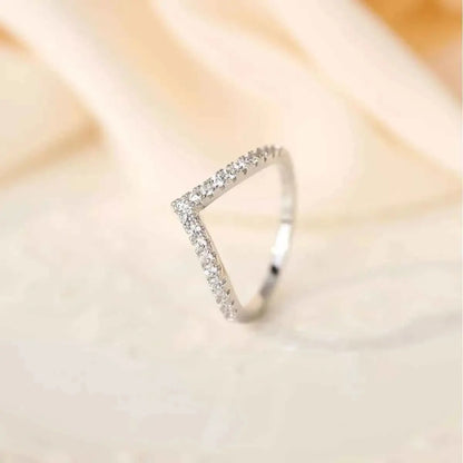 925 Sterling Silver V-Shaped Ring