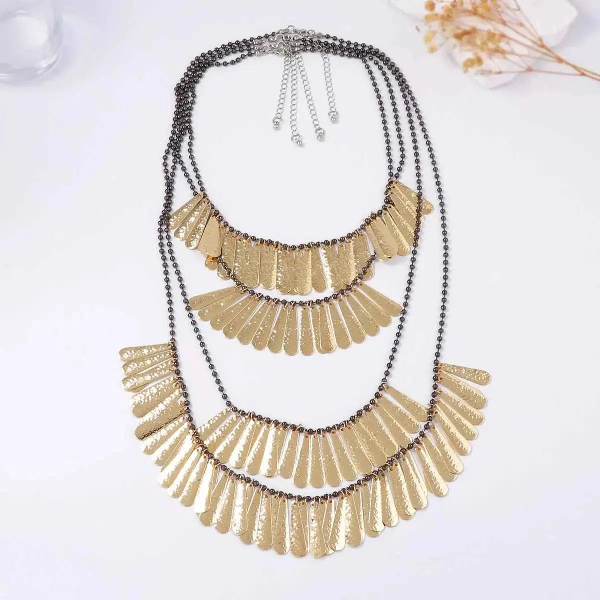 4-Piece 18K Gold-Plated Iron Tassel Necklace