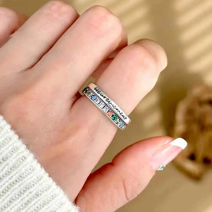 925 Sterling Silver Rhinestone Open Ring