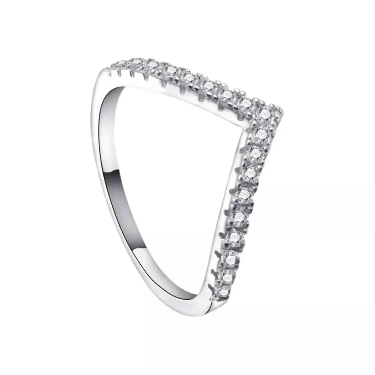 925 Sterling Silver V-Shaped Ring