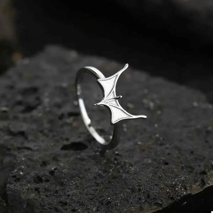 925 Sterling Silver Bat Ring