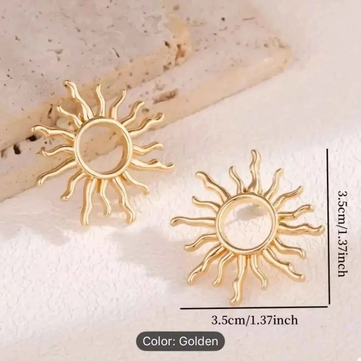 18K Gold-Plated Sun Earrings