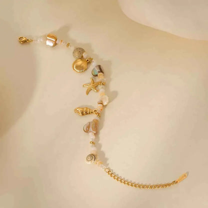 18K Gold-Plated Shell Charm Bracelet