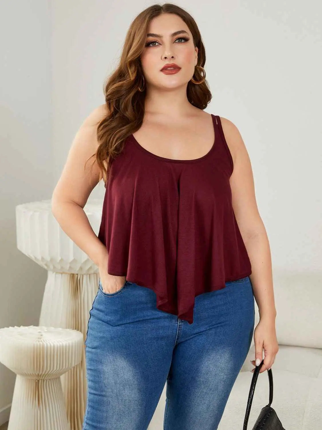 Plus Size Double-Strap Scoop Neck Cami