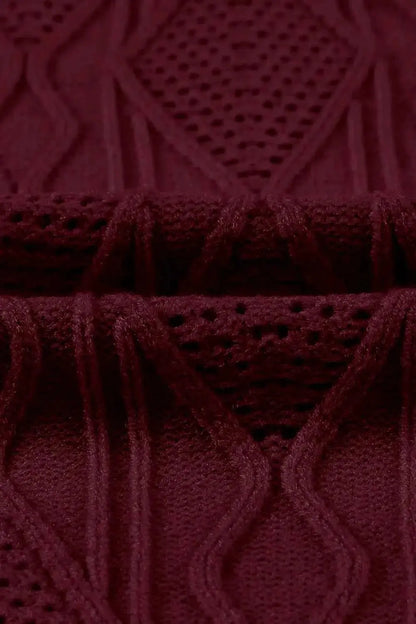 Plus Size Cable-Knit Button Up Sweater