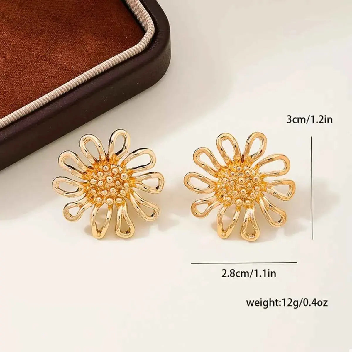 18K Gold-Plated Flower Stud Earrings