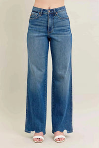 Full Size Plus Size High Waist Jeans with Tummy Control and Destroyed Hem